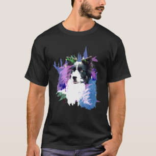 Camiseta Borda Collie Splash Art Dog Proprietário do Presen