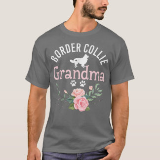 Camiseta Borda Collie Vovó Oferece Mulheres Cachorros Bonit