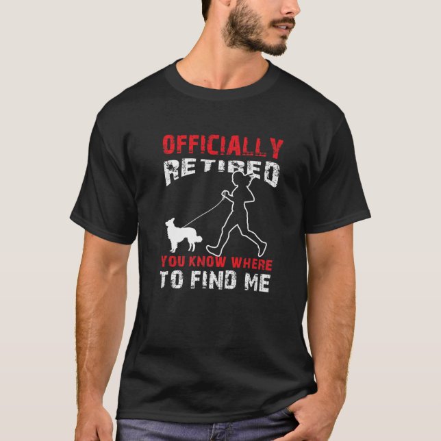 Camiseta Borda Corrida aposentada Collie Dog Walker Jogger  (Frente)