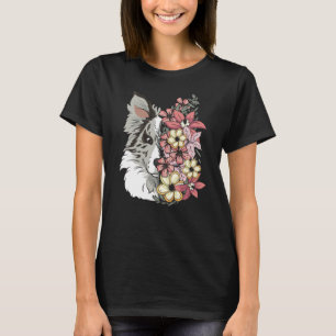 Camiseta Borda de Collie Blue Merle com Flores