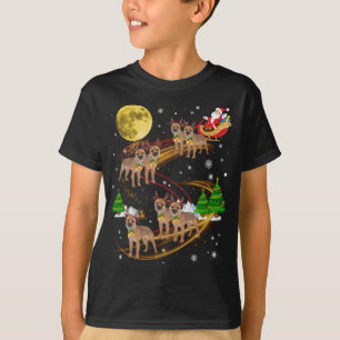 Camiseta Borda Terrier Reindeer Papais noeis de Marinheiro