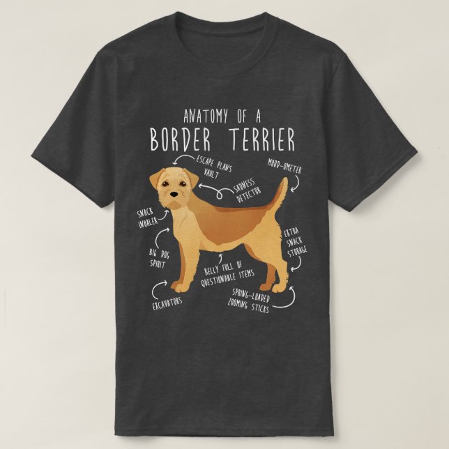 Camiseta Borda Terrier Wheaten Dog Anatomia 1 (Frente do Design)