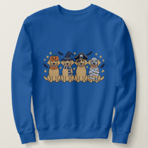 Camiseta Bordado de Halloween para ouro Retriever Quatro Cu