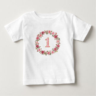 Camiseta Bordado Dourado Número 1 Design Elegante Rosa