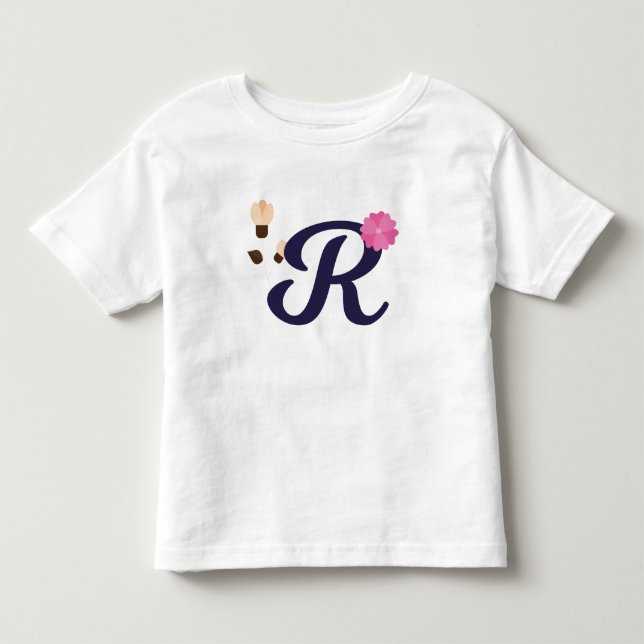 Camiseta Bordado Elegante Carta "R" (Frente)