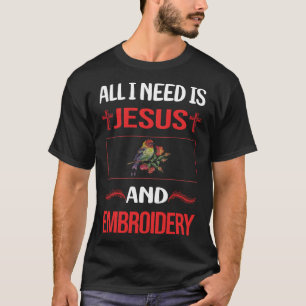 Camiseta Bordado Engraçado Jesus Embrodado