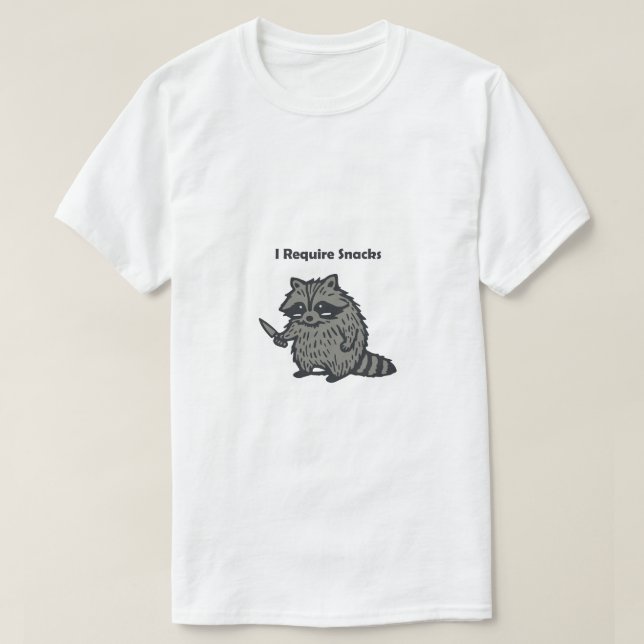 Camiseta Bordado Eu Exijo Lanches engraçado aconchegante (Frente do Design)