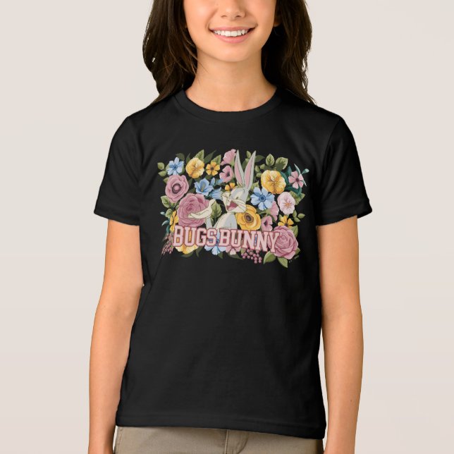 Camiseta Bordado Floral Gráfico do BUGS BUNNY™ (Frente)