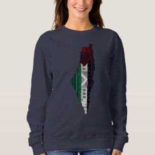 Camiseta Bordado Palestino tatreez Mapa de bandeira livre