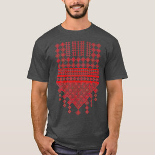 Camiseta Bordado palestino vermelho impressão palestino