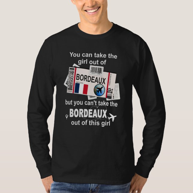 Camiseta Bordeaux Boarding Pass Bordeaux Girl Bordeaux (Frente)