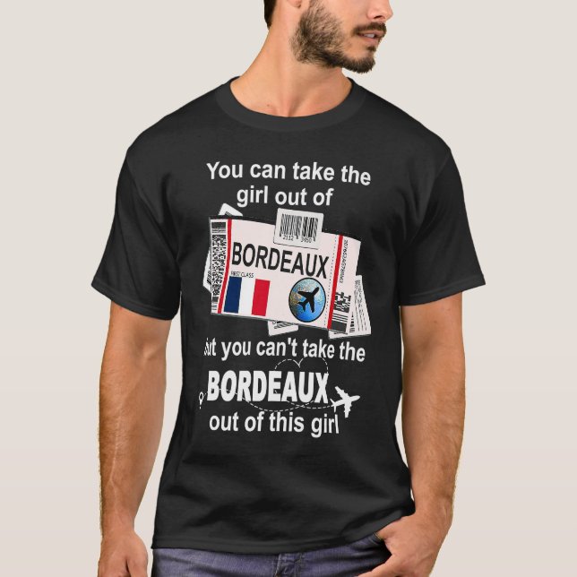 Camiseta Bordeaux Boarding Pass  Bordeaux Girl  Bordeaux (Frente)