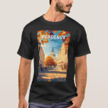 Camiseta Bordeaux France Vineyard Viagem Art Vintage<br><div class="desc">Bordéus retro vetor viagem design. Bordeaux,  centro da famosa região vitícola,  é uma cidade portuária no rio Garonne,  no sudoeste de França.</div>