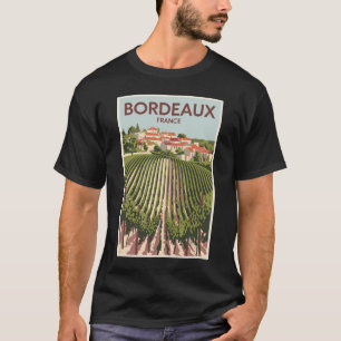 Camiseta Bordeaux France Vineyard Viagem Art Vintage