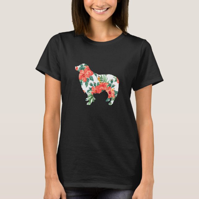 Camiseta Border Collie Aloha Cão Havaiano (Frente)