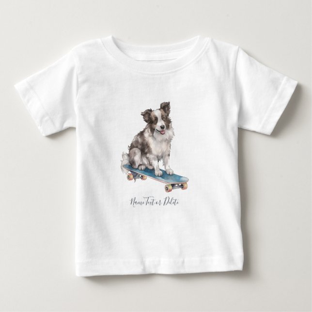 Camiseta Border Collie Aquarela (Frente)
