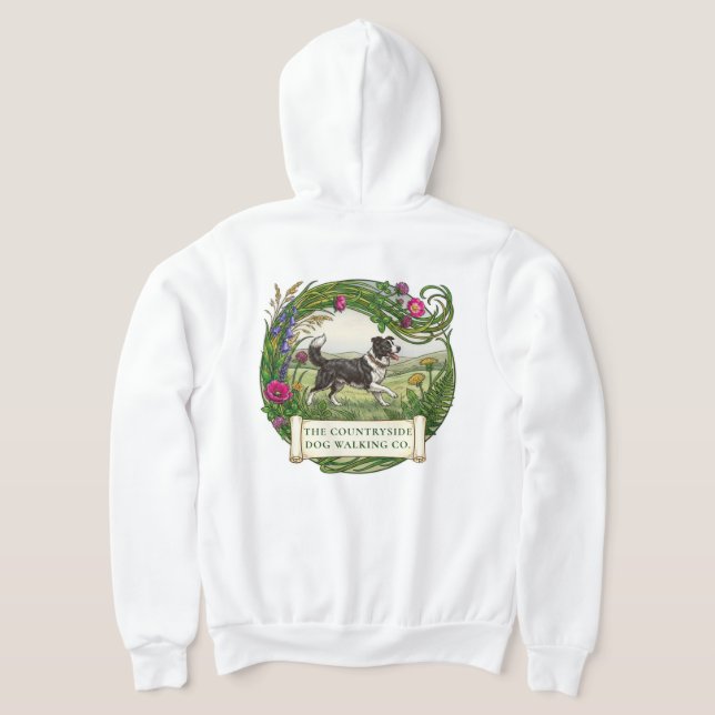 Camiseta Border Collie Cão Passiante Casaco com Capuz Perso (Postura das costas)