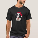 Camiseta Border Collie Christmas Santa Hat<br><div class="desc">Border Collie Christmas Santa Hat</div>