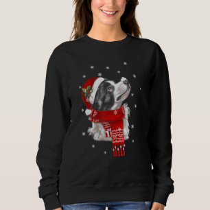 Camiseta Border Collie Christmas Scarf Xmas Snow Papais noe