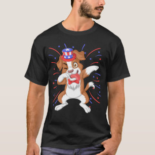 Camiseta border collie dabbing 4 de julho