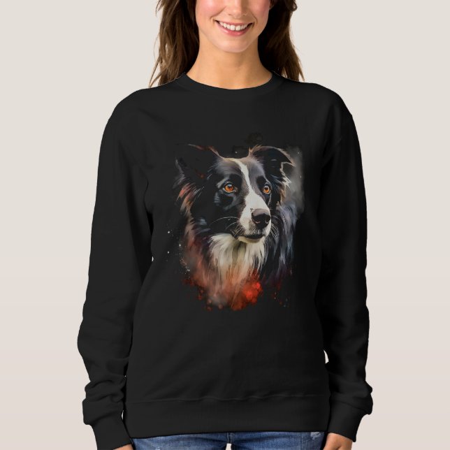 Camiseta Border Collie Dog Australian Shepherd Graffiti Art (Frente)