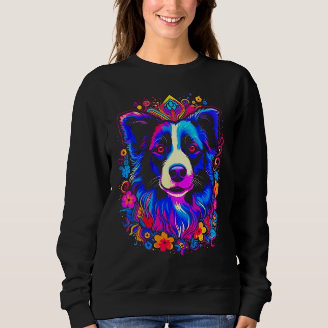 Camiseta Border Collie Dog Love Gratitude Flower (Frente)
