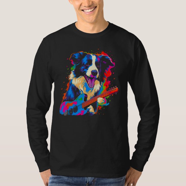 Camiseta Border Collie Dog Music (Frente)