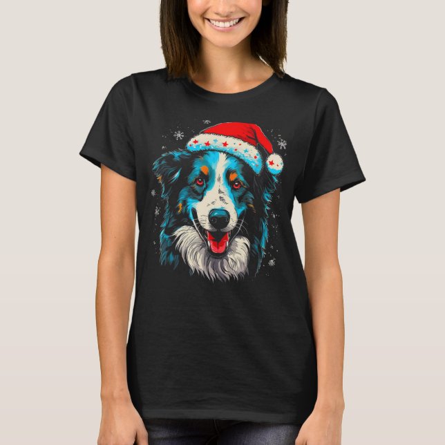 Camiseta Border Collie Dog Natal (Frente)