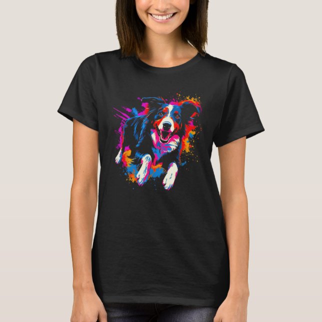 Camiseta Border Collie Dog Pop 1 (Frente)