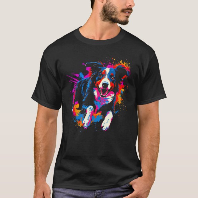 Camiseta Border Collie Dog Pop 1 (Frente)