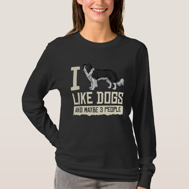 Camiseta Border Collie Dog Puppies Owner Lover 1 (Frente)