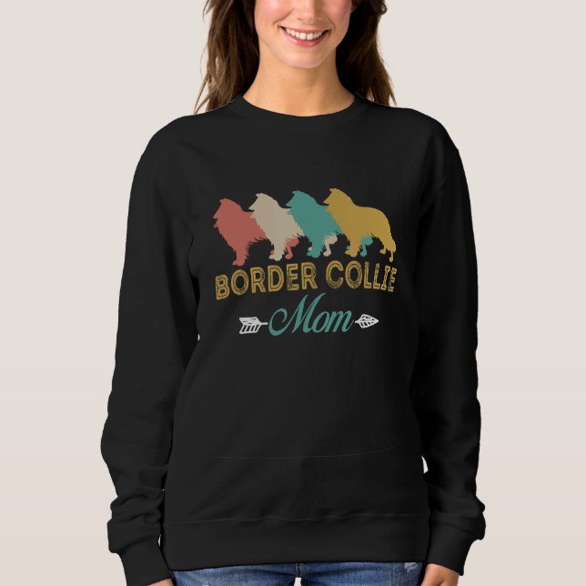 Camiseta Border Collie Dog Retro Border Collie Mom grandma (Frente)