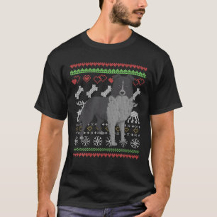 Camiseta Border Collie Dog Santa Claus Patê de Natal Feia