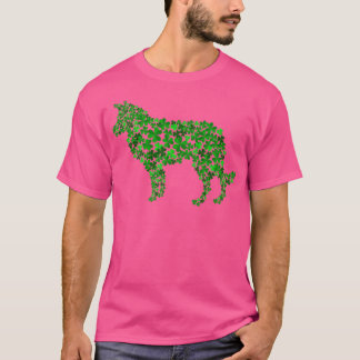 Camiseta Border Collie Dog Shamrock Leaf Rua Patrick Day