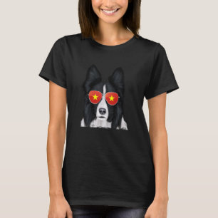 Camiseta Border Collie Dog Vietnam Óculos de sol