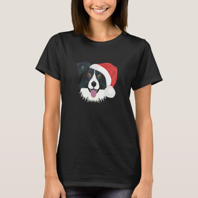 Camiseta Border Collie Feliz Natal (Frente)