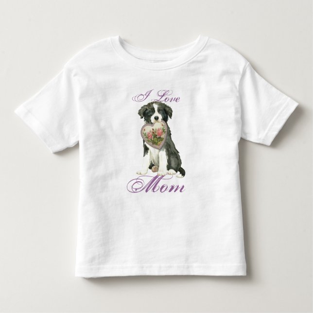 Camiseta Border Collie Heart Mãe (Frente)