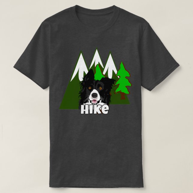 Camiseta Border Collie Hike (Frente do Design)