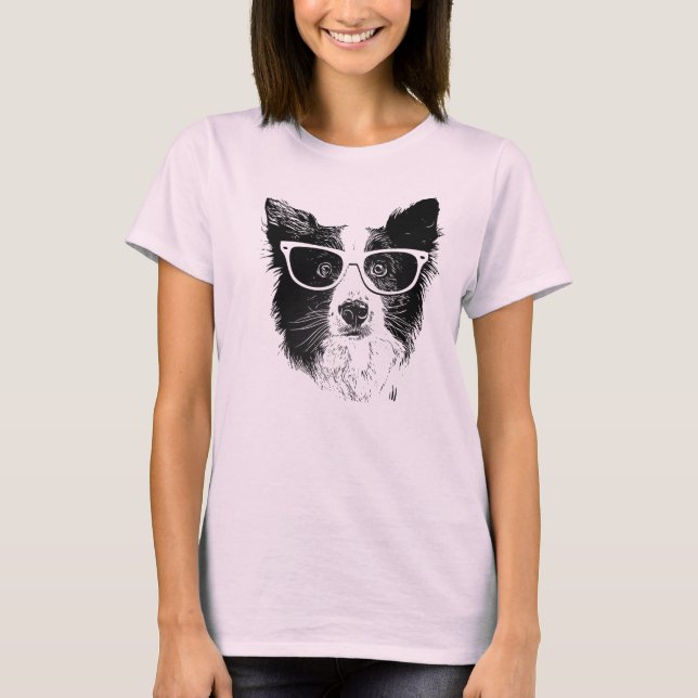Camiseta Border Collie Hipster (Frente)