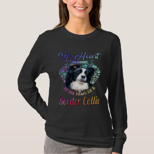 Camiseta Border Collie Meu Coração É Segurado pela Pata de