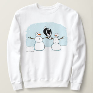 Camiseta Border Collie no Feriado de Inverno com Bonecos de