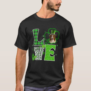 Camiseta Border Collie Shamrock Lucky Clover Irish Rua Patr