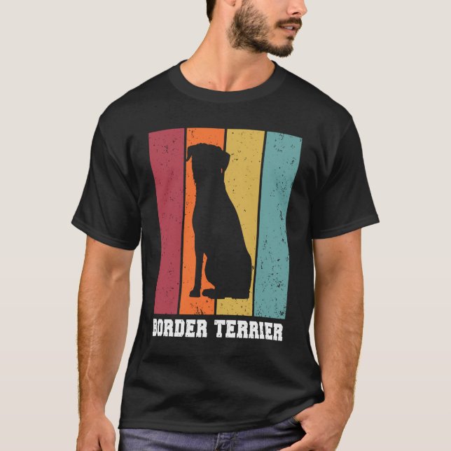 Camiseta Border Terrier Vintage  1 (Frente)