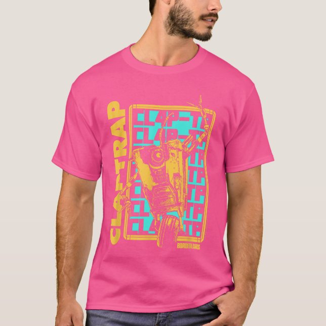 Camiseta Borderlands Claptrap Repeatinget Video Game girl (Frente)