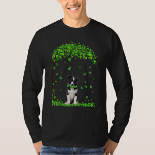 Camiseta Bordo Collie Dia de São Patrício Cão de Shamrock I