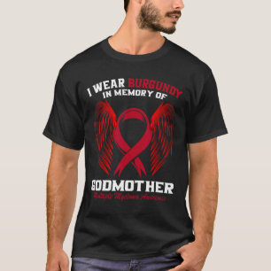 Camiseta Bordô Em Memória Da Madrinha Mieloma Múltiplo A
