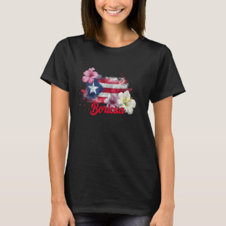 Camiseta Boricua Latina Porto Rico Bandeira Raparigas Porto