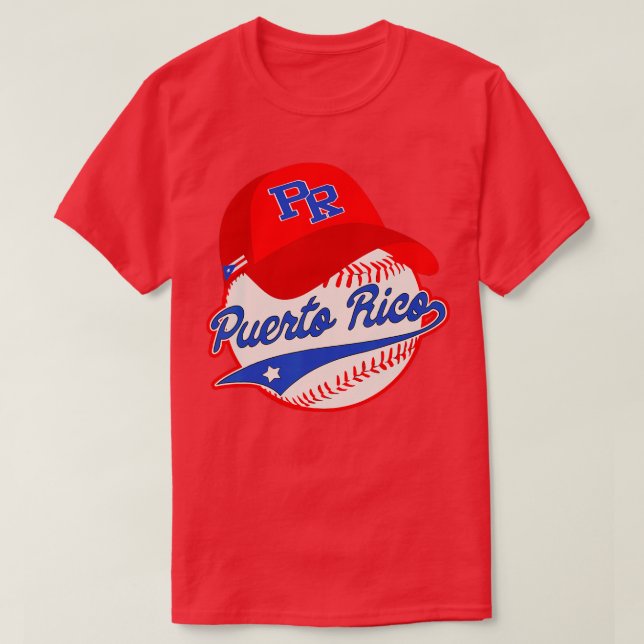 Camiseta Boricua Porto Rico Baseball em Porto Rico (Frente do Design)