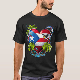Camiseta Boricua Porto Rico Coração