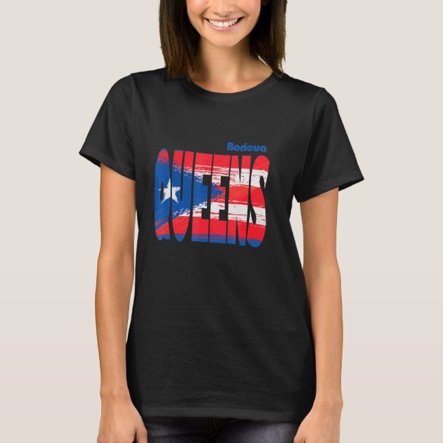 Camiseta Boricua Roots Porto Rico Orgulho PR Queens Puerto  (Frente)